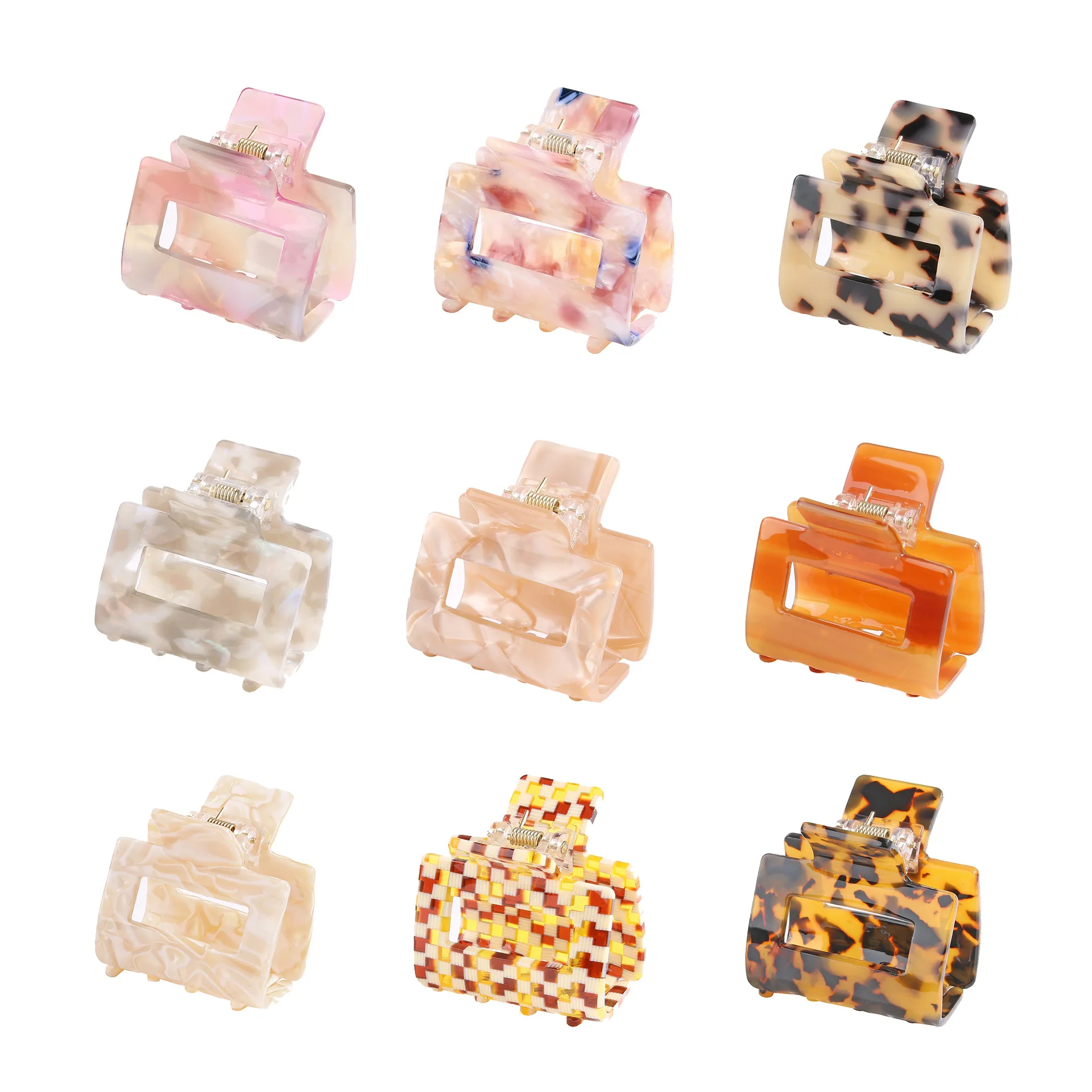IFOND Wholesale Women Square Tortoise Acetate Non-Slip Clips Large Size Clamp Hair Clip Claw For Women