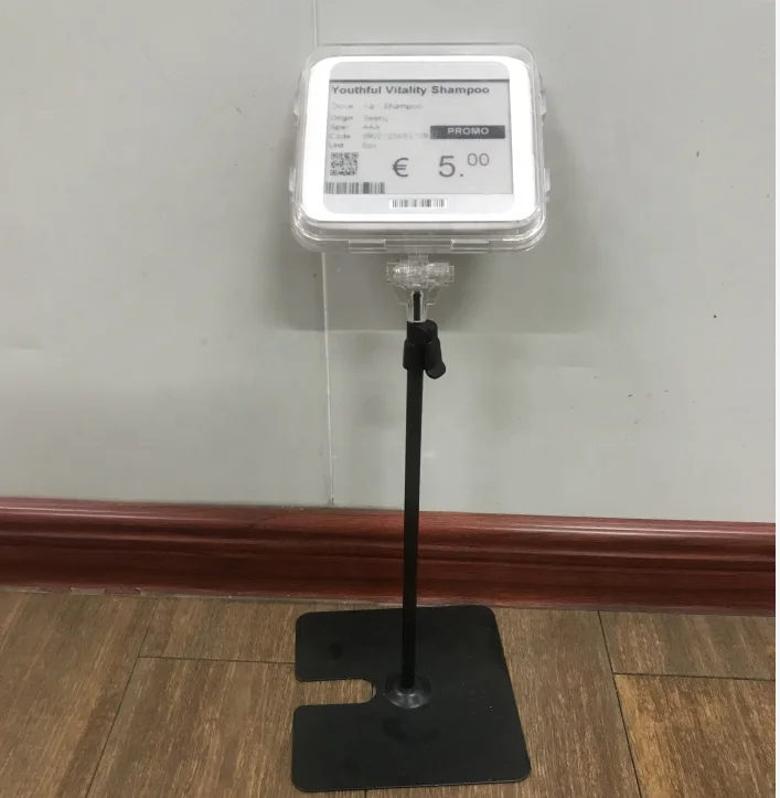 POP for Supermarket Telescopic Pole metal Table Stand Support with adjustable height for larger electronic price tag display