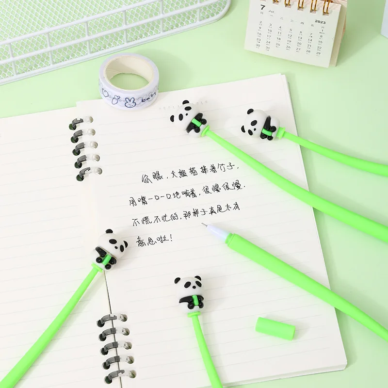 Wholesale Custom Cartoon Panda Neutral Gel Pen Cute Student Gift Creative Pen Stationery Black Ballpoint Pens
