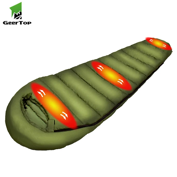 Водонепроницаемый спальный мешок Geertop с подогревом для отдыха на открытом воздухе, походов, путешествий