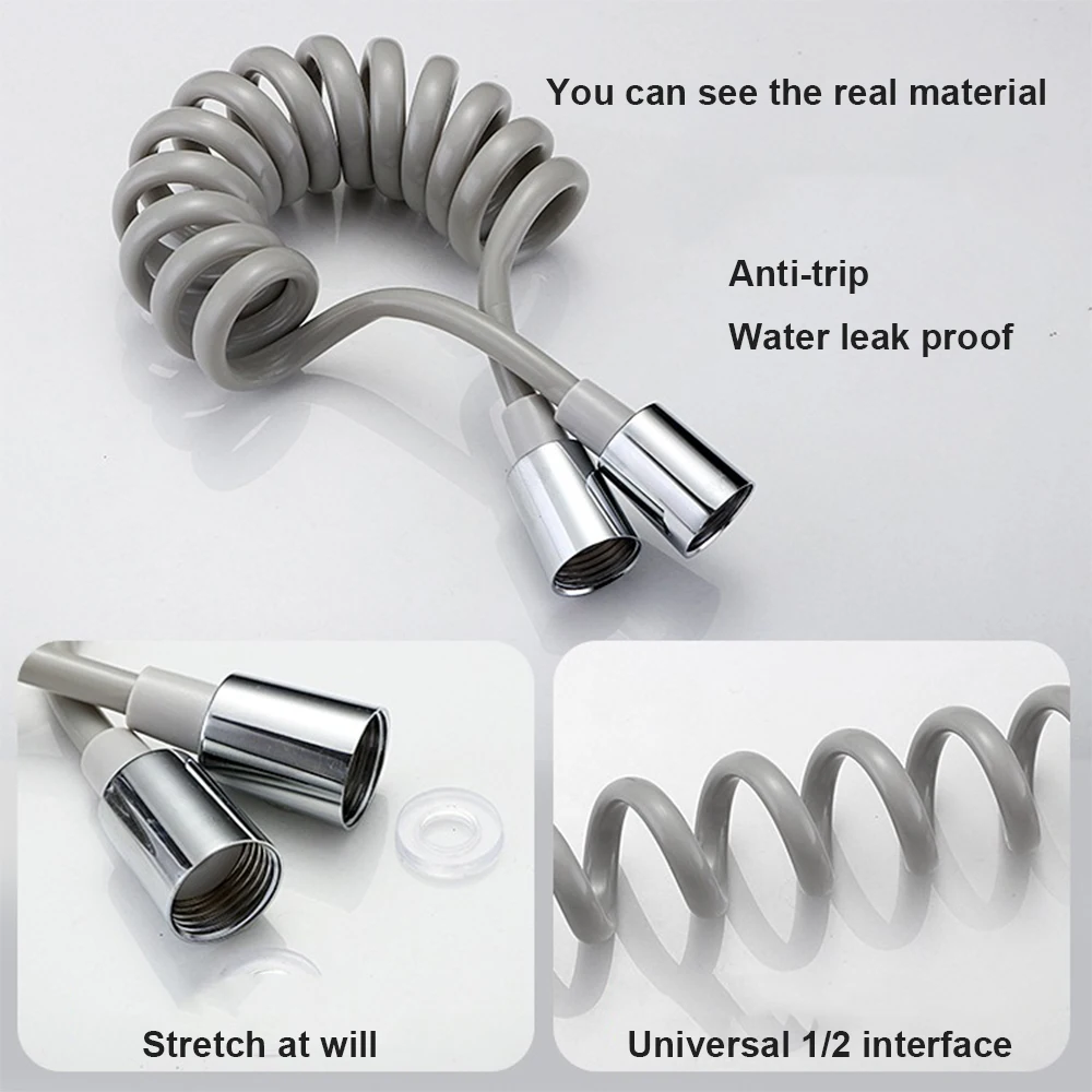 Household Bathroom Toilet Handheld Bidet Sprayer 1.5 2 3 M Multi Color Spring Tube Pu Spiral Bidet Hose