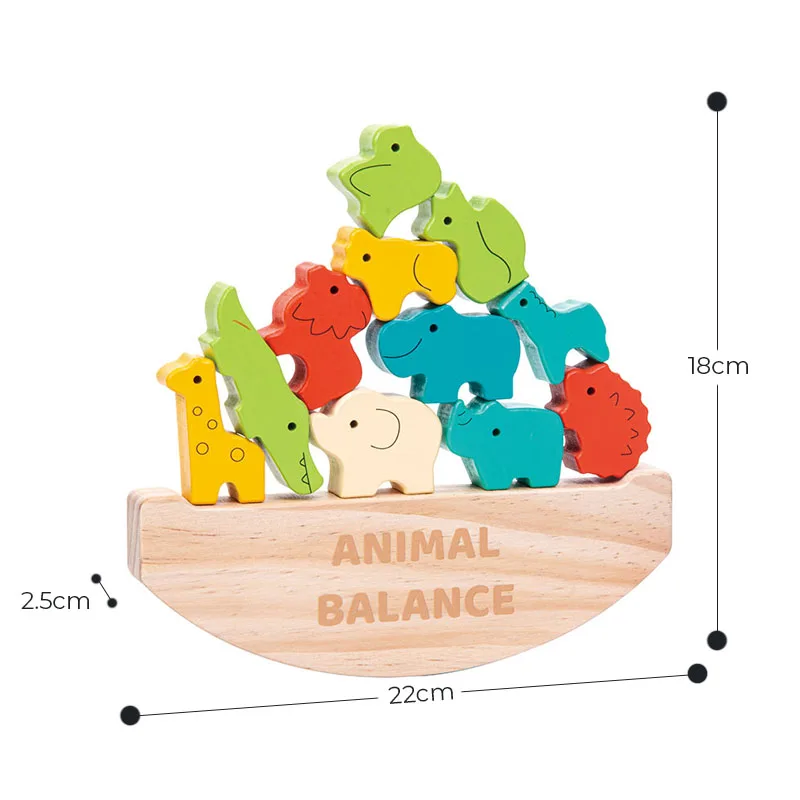 Early Education Balance Building Tower Blocks Animal Balance Blocks Toy for Toddler