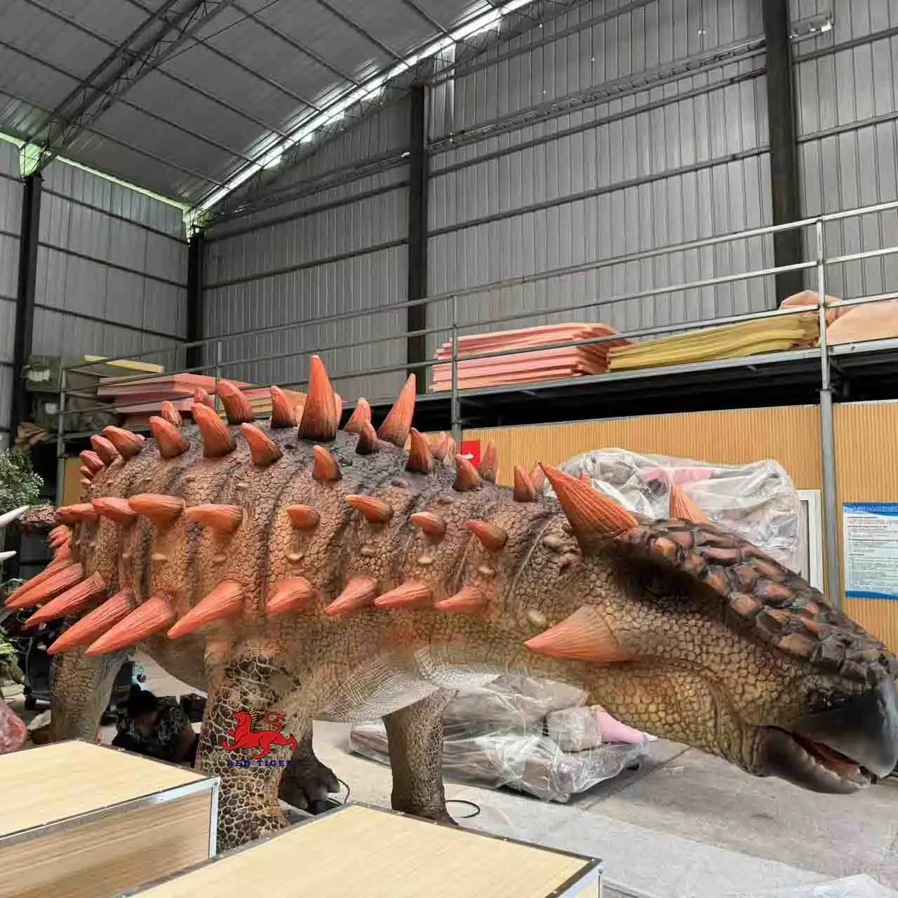 mechanical  dinosaurs animatronic ankylosaurus dinosaur model statue life size sculptures for dinosaur park adventure park