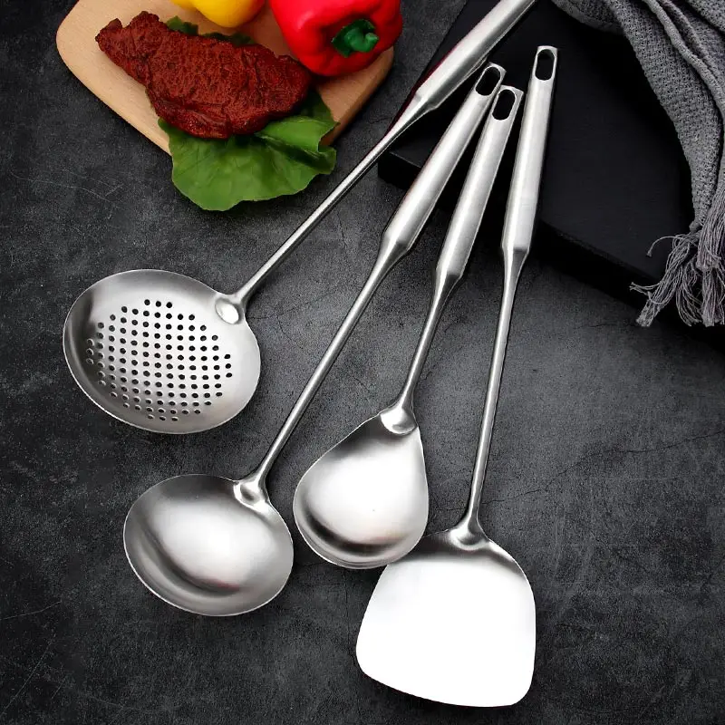 Metal Cooking Chef Essentials Kitchen Basis Egg Fish Turner Flipper Spatula Set Stainless Steel Home Kitchen Gadgets