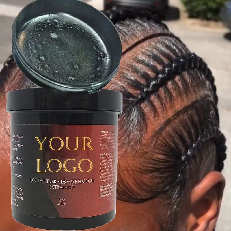 Non Greasy Thick Clear Shine Jam Braid Gel Loc N Twist Braiding Jam Hair Gel Super Strong Extreme Hold Glitter Edge Control
