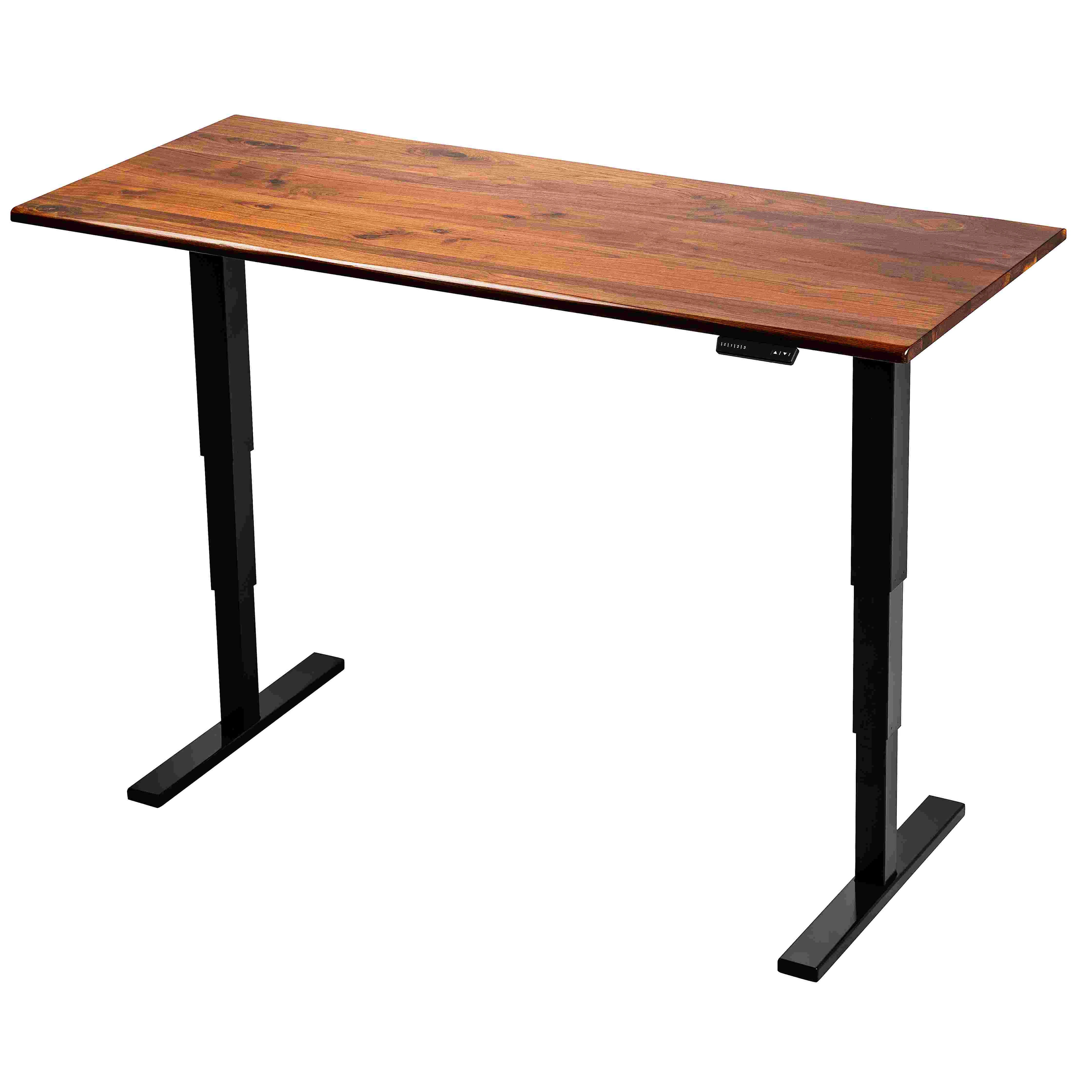 office furniture black white dual motor electric height adjustable glass top standing desk