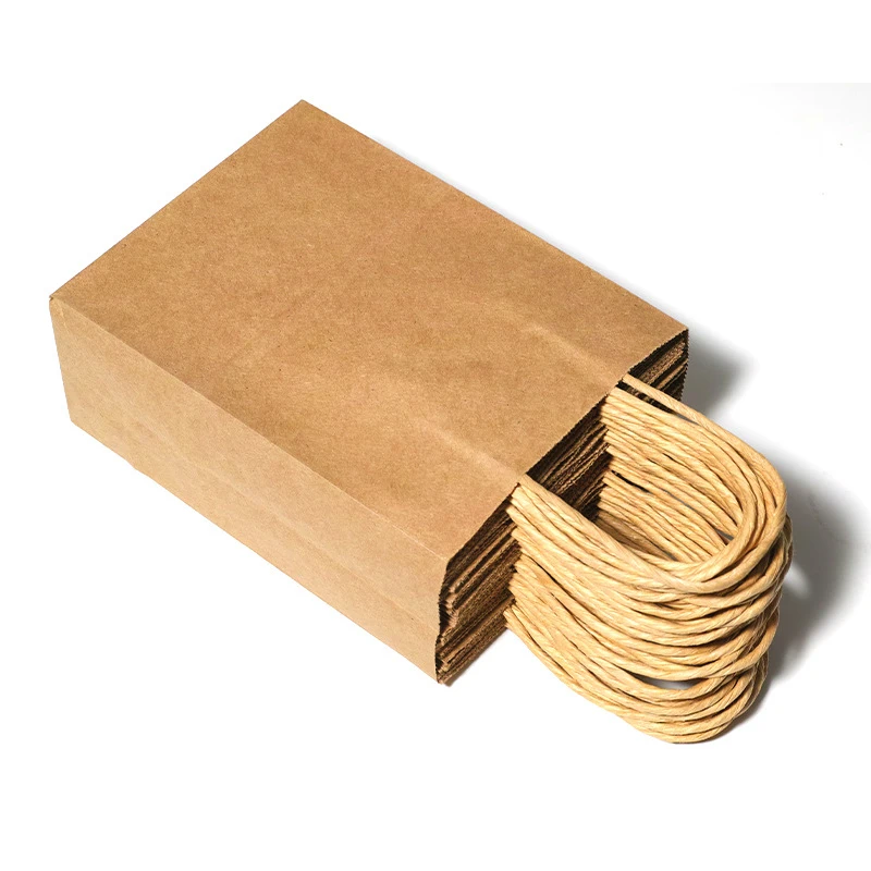 Recyclable kraft paper bag reusable shopping paper bags with logo printed