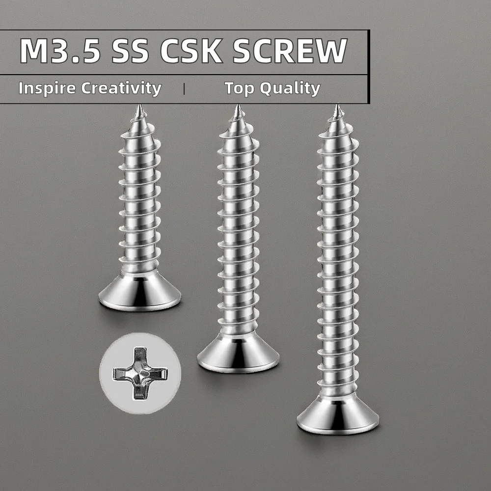 Нержавеющая сталь M3.5 SS SUS AISI ANSI 304 316 316L A2 A4 70 80 с крестостной резьбой CSK