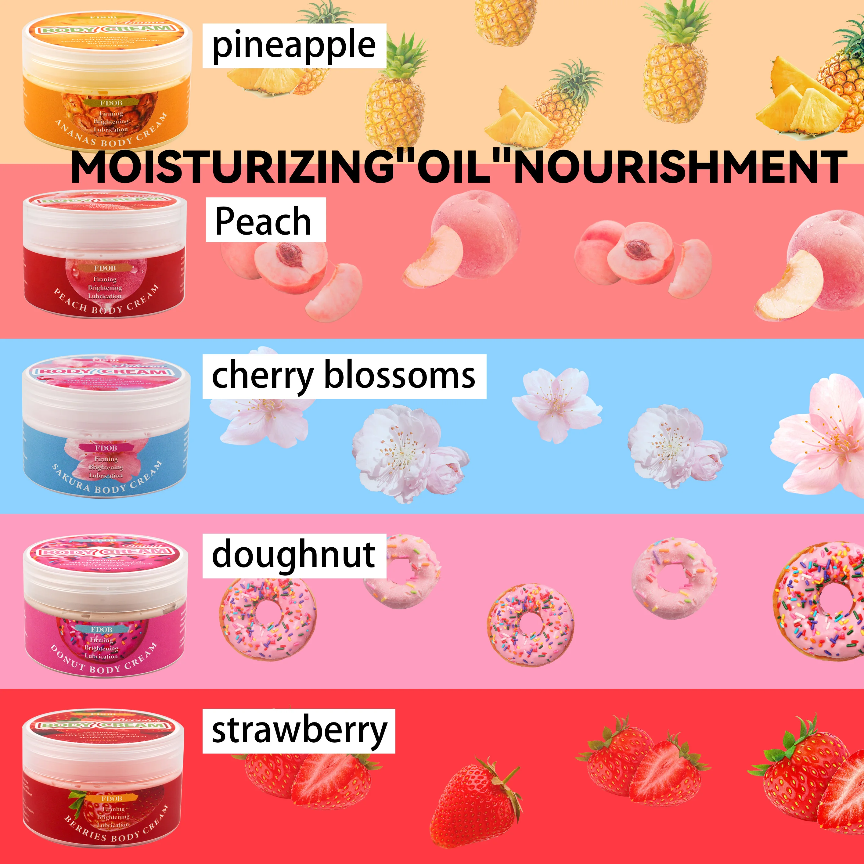 Wholesale  Body Lotion Body Cream Customizable Fragrance Sakura Shea Butter Shea butter for Body