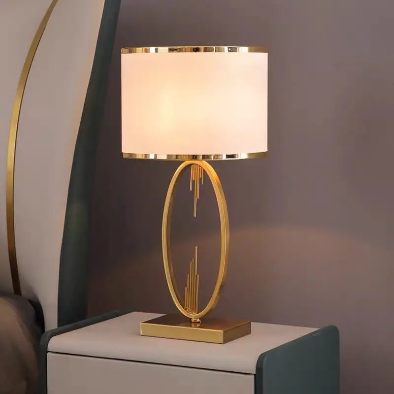 Modern Table Lamp LED Nordic Creative Simple Brown Lampshade Desk Lights for Home Living Room Bedroom Bedside