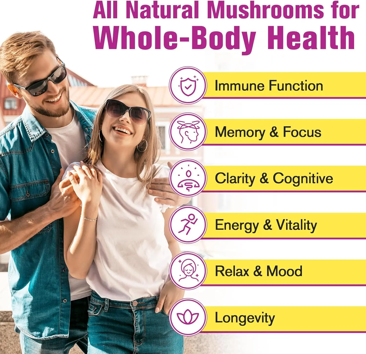 Mushroom Powder 5000mg for Mushroom Coffee Lions Mane, Reishi, Cordyceps Chaga, Turkey Tail & Herbs Complex for Immunity, Energy