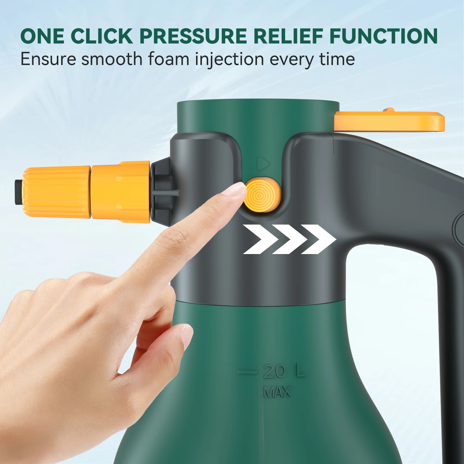 2L One Button Electric Pump Foam Sprayer With 3 Types Of Nozzle Electric Pneumatic Foam Cannon Snow Foam Car Wash Spray Bottle