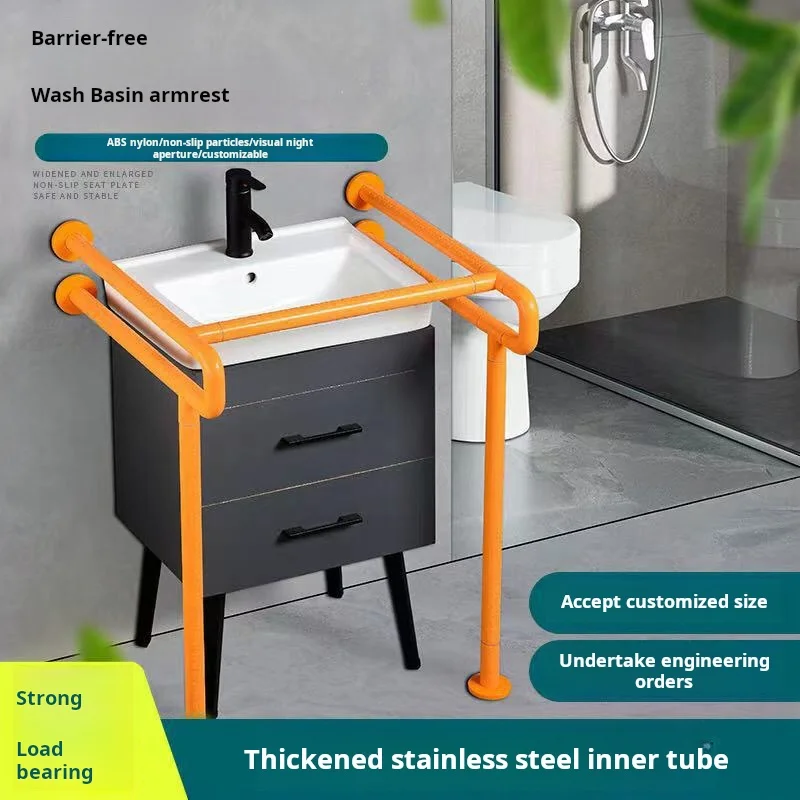 Hospital Elderly Bathroom Safety Grab Rails Wall Mounted Stainless Steel Handrails with Nylon Handle Handicap Safety Grab Bars