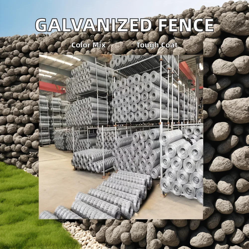 Hot Dipped Galvanized Fixed Knot Field Fence Farm Metal Iron Electro Galvanized Security Fence Panels Cattle Fencing
