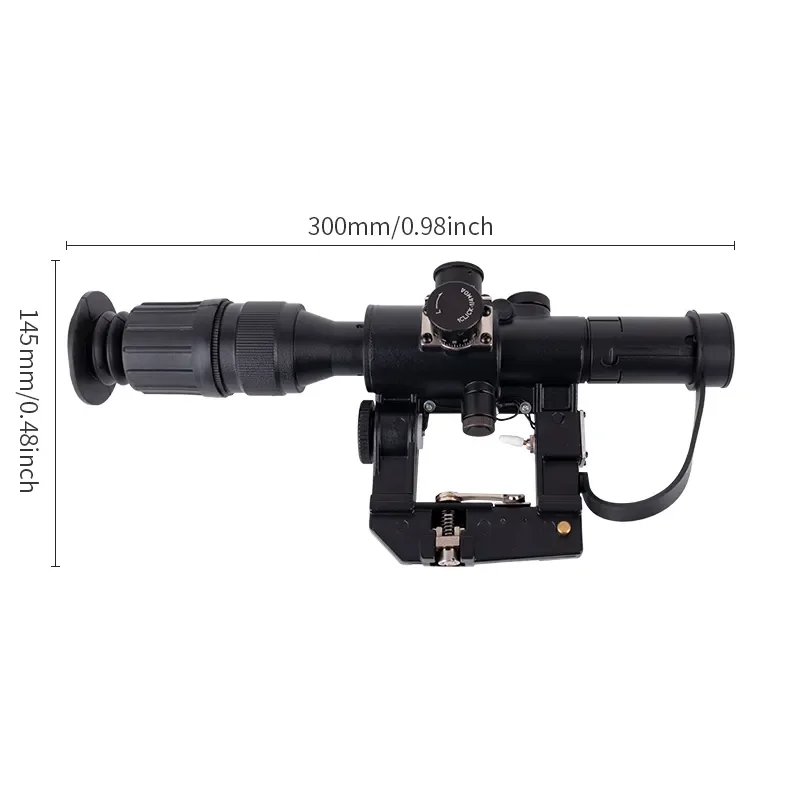 LUXUN SVD 4x26 Tactical Optical Sight Long Range Red Illuminated Sight Scope with Glass Ranging Reticle