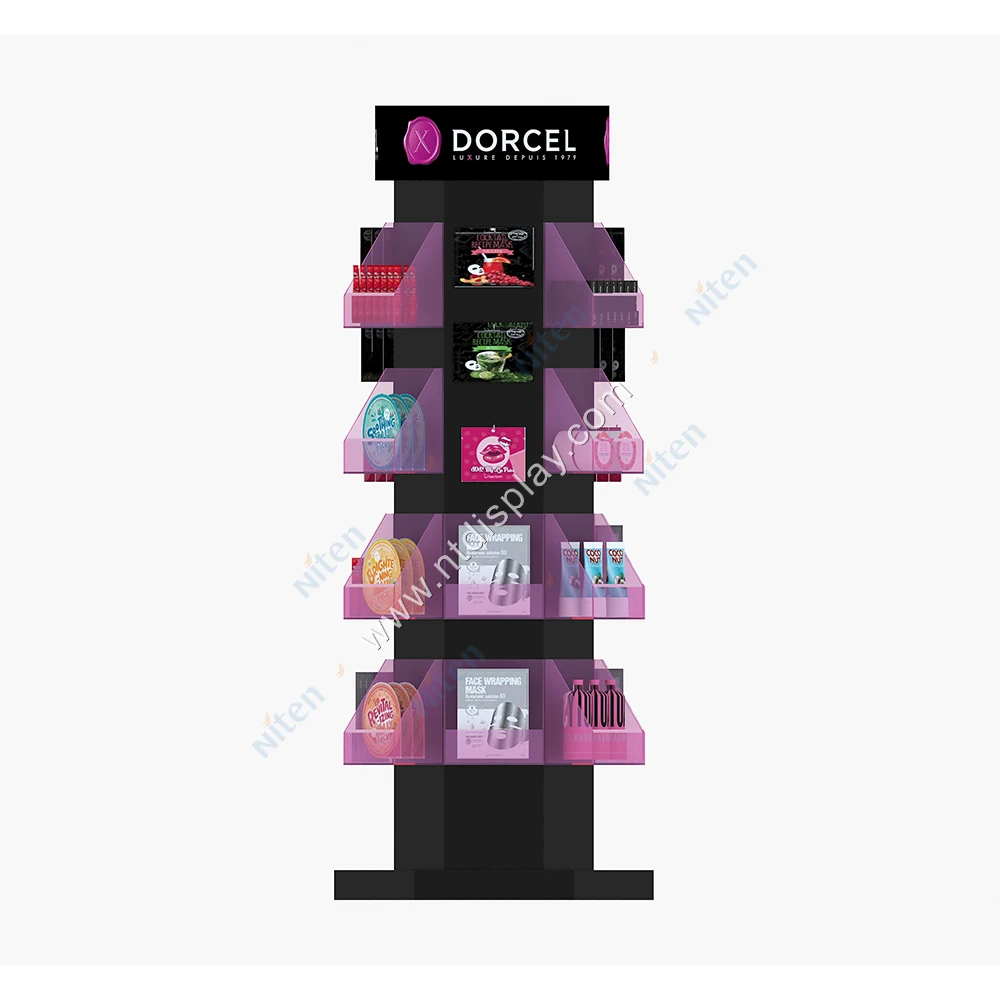 Wholesale custom beauty shop design idea makeup store furniture cosmetic floor stand perfume glass display showcase