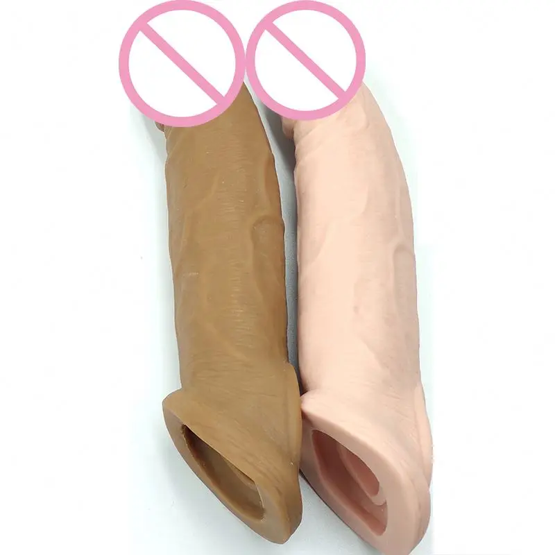 21cm Soft Tpe Penis Sleeve Reusable Condoms  Male Penis Extender Adult Sex Toys For Men Sex Products