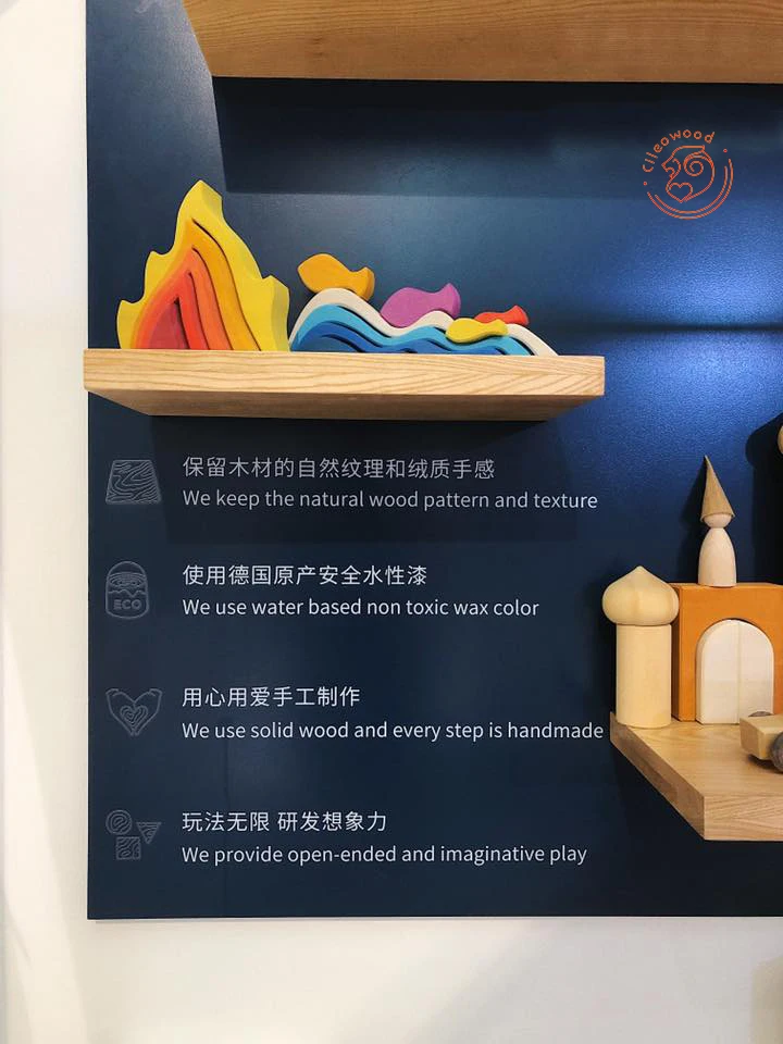 Waldorf Grimms Hand paint Rainbow Stacker Building Stacking Blocks Baby Montessori Wooden Toys Set Educational Besting for Kids