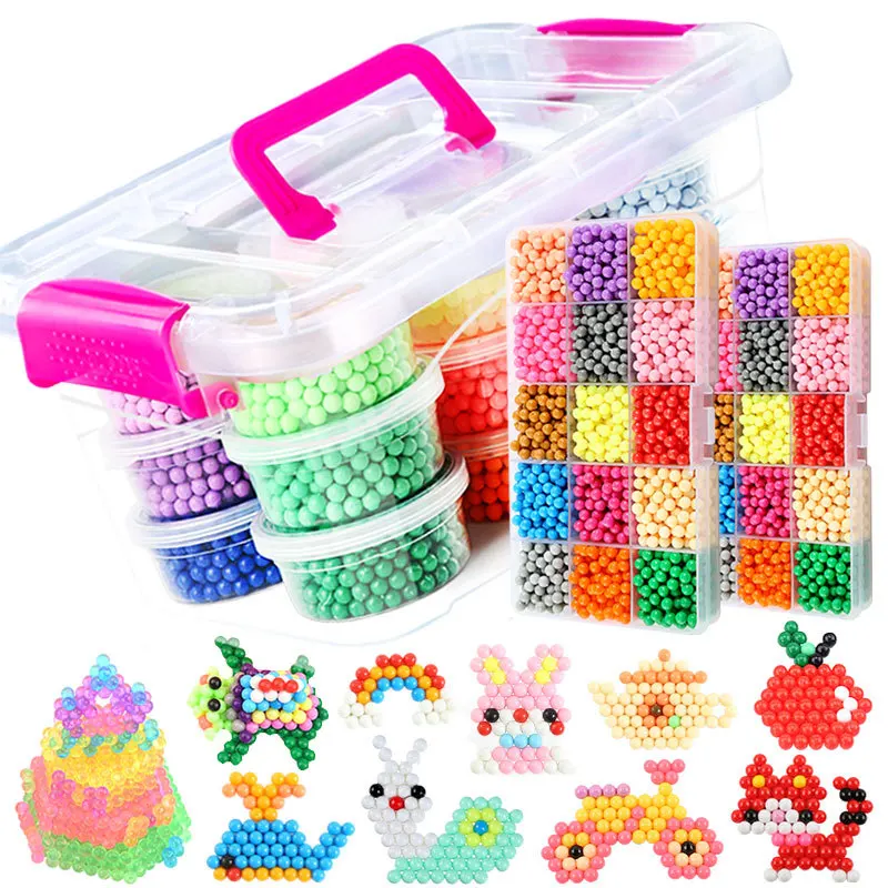 Beads Kit DIY Toys Magic Water Sticky Beads Set with All Craft Tool Accessories For Kids
