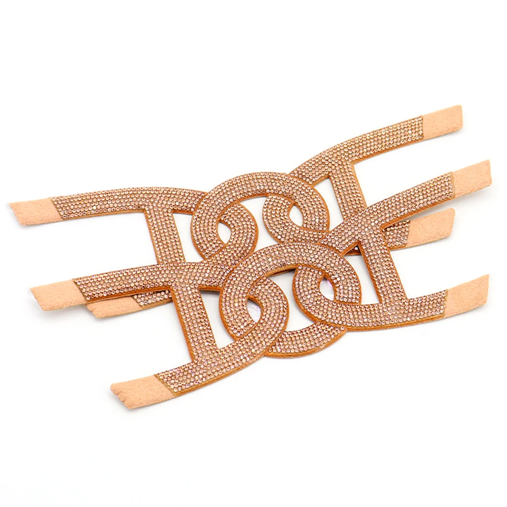 UP003 fashion bling glass decoration rhinestone sandals upper material slipper semi finished shoe uppers