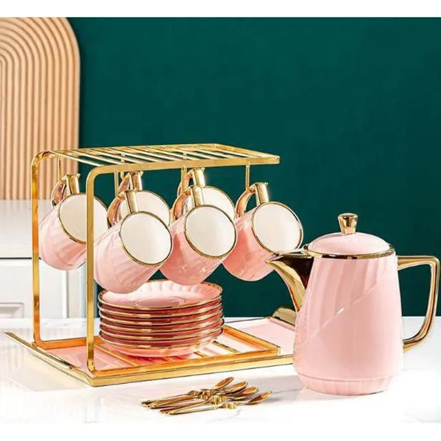 Stainless Steel Gold Cutlery Set Dinner Plates Ceramic Set Luxury Hot Nordic Style Ceramic Tableware Set