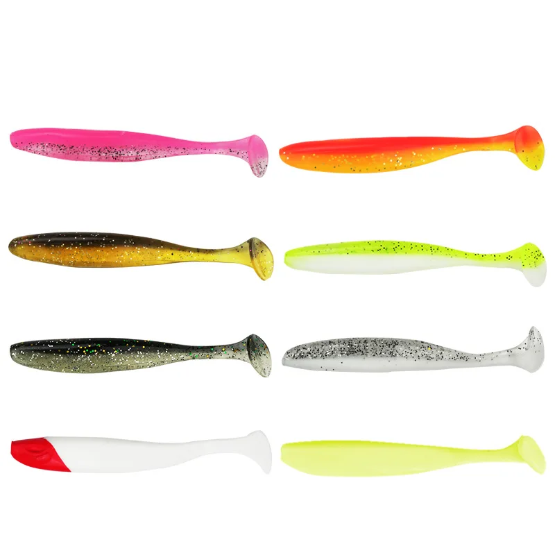 Three sizes T tail Double Color Fishing Lures Swimbait Soft PVC Bait Wobblers Fishing Lures