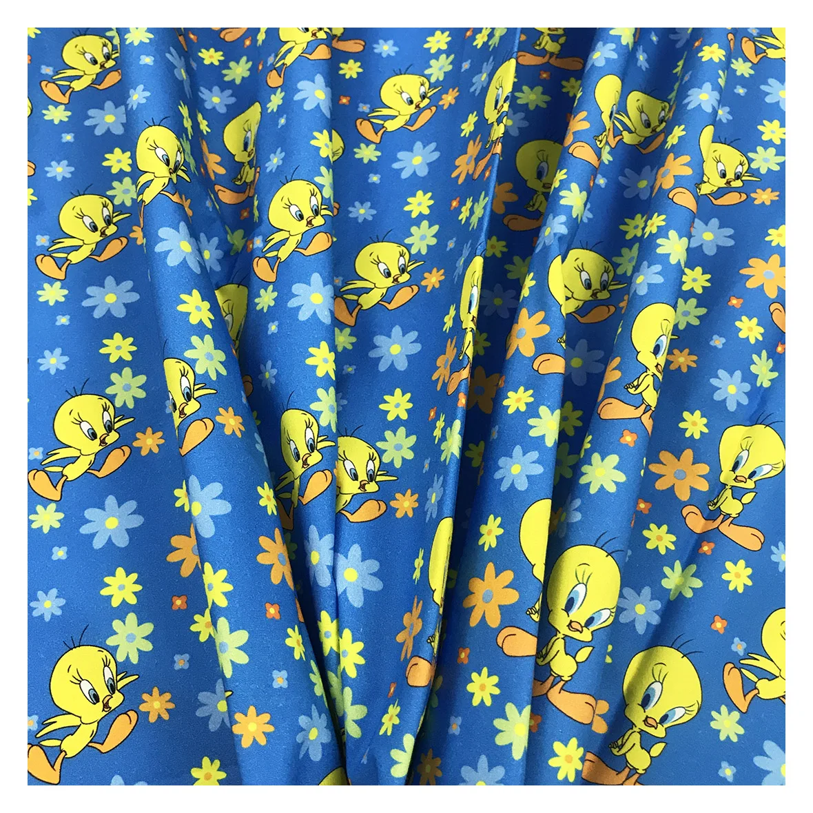 Фабричная розничная продажа, твиты, мультяшный принт на заказ, хлопчатобумажная Поплиновая ткань, 135 г/см, ткань, цифровая печать для одежды