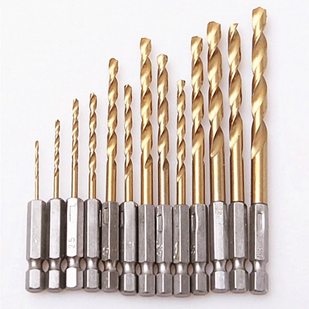 Шестигранная ручка 13 шт. спиральная дрель с титановым покрытием 1,5-6,5 электрическая отвертка воздушная отвертка