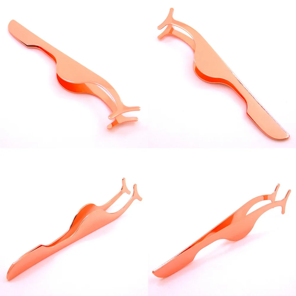 False Eyelash Tweezers Fake Eye Lash Applicator Eyelash Extension Curler Nipper Auxiliary Clip Clamp Makeup Forceps Tools