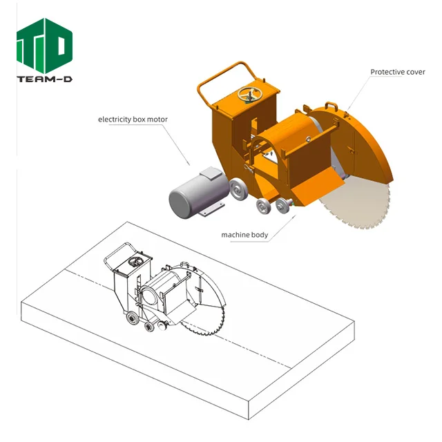 Hydraulic Concrete Saw Cement Floor Pavement Road Cutting Machine