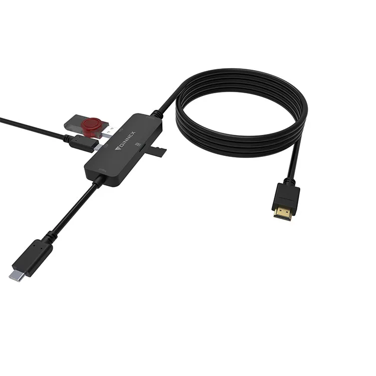Wholesale 3 in 1 Adapter  60W PD  USB C to HDMI Adapter with USB Port  Micro SD Card Reader