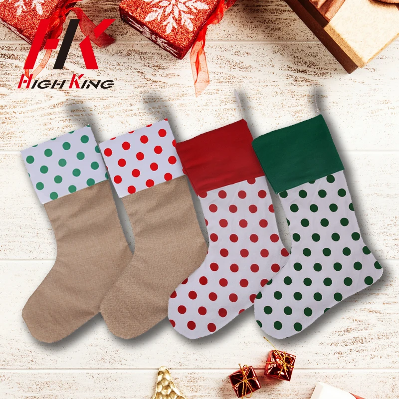 HighKing Top Fashion Socks Decorations Gift Decoration Burlap Bulk Christmas 2021 Stockings