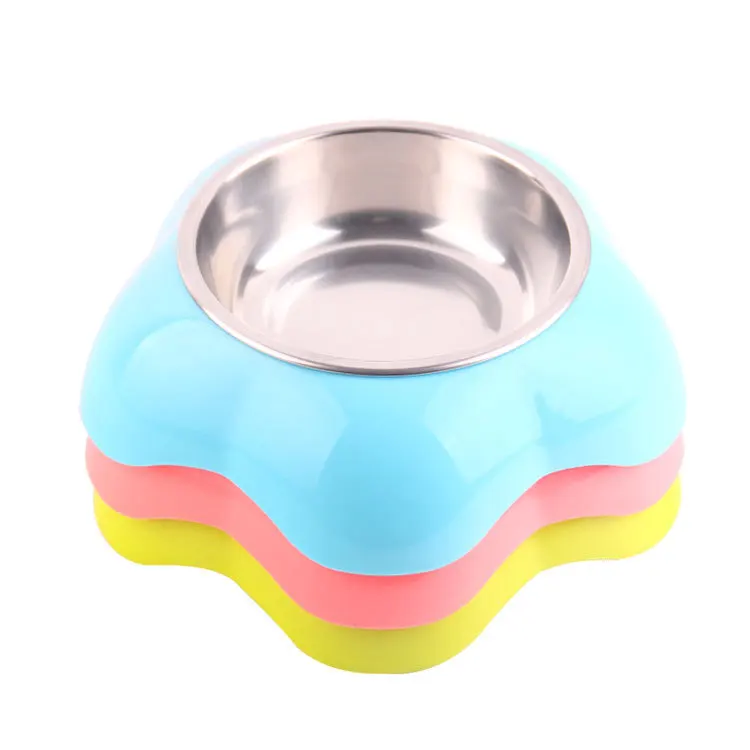 Wholesale Flower Shape Stainless Steel Dog Bowl Cat Food Water Pet Bowls Durable Feeder