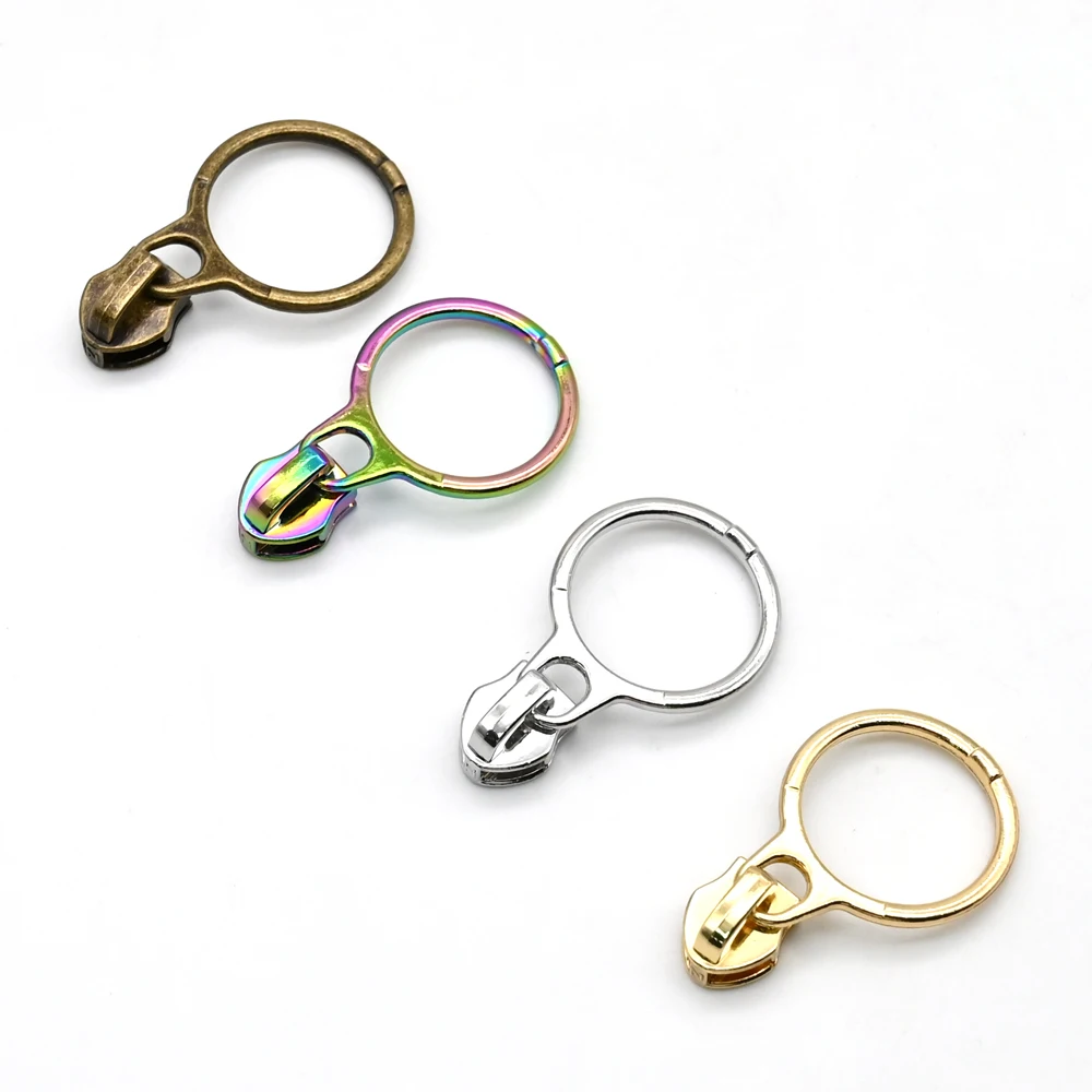 YYX Custom Zip Puller Garment Metal Zipper Puller Slider Head Puller Zipper Custom Logo Bag Zipper