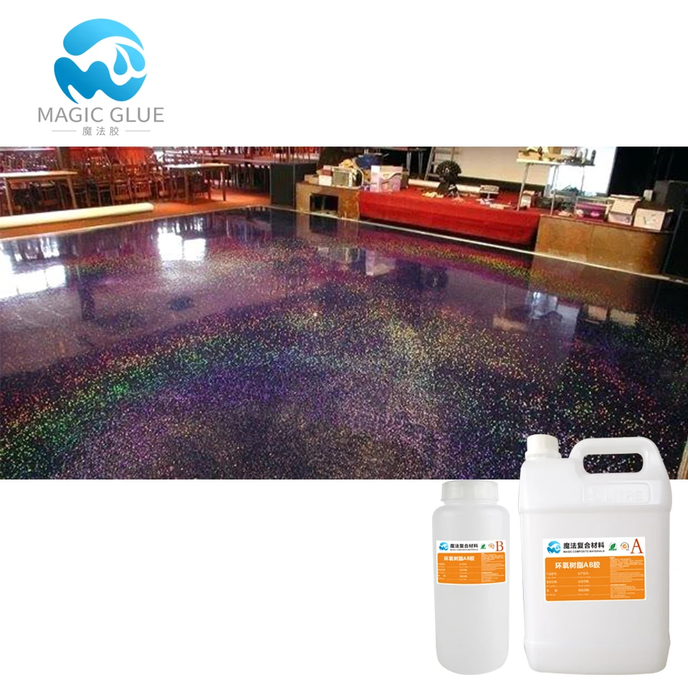 Best clear AB glue epoxy resin for metallic floor