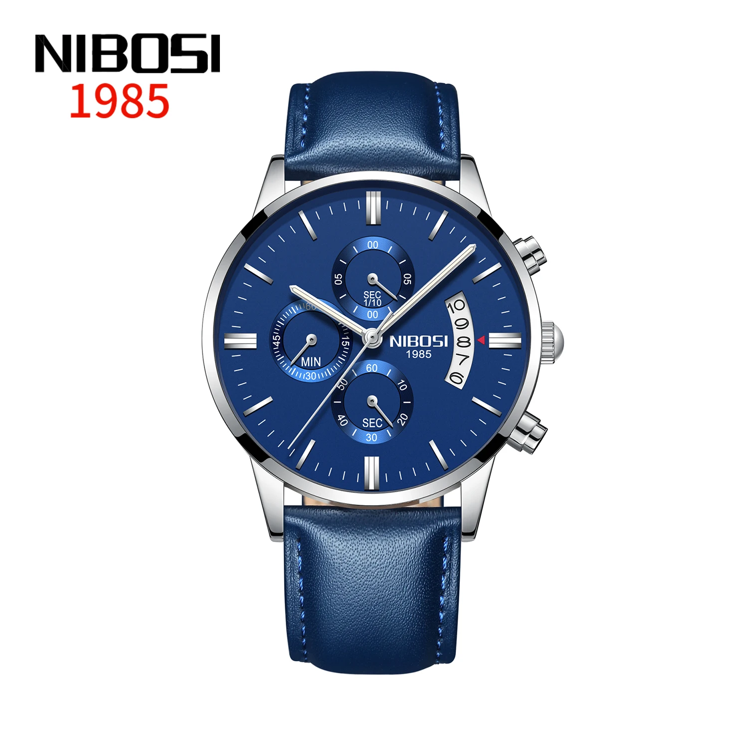 NIBOSI 2309  Luxury Top Brand Mens Watch Relogio Masculino Navy Blue Military Army Analog Quartz Wrist Watches