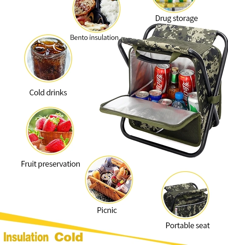 
Stylish Foldable Seat Backpack for Camping Watching Sports Events Hiking Picnics Outdoor Fishing Backpack with Chair 
