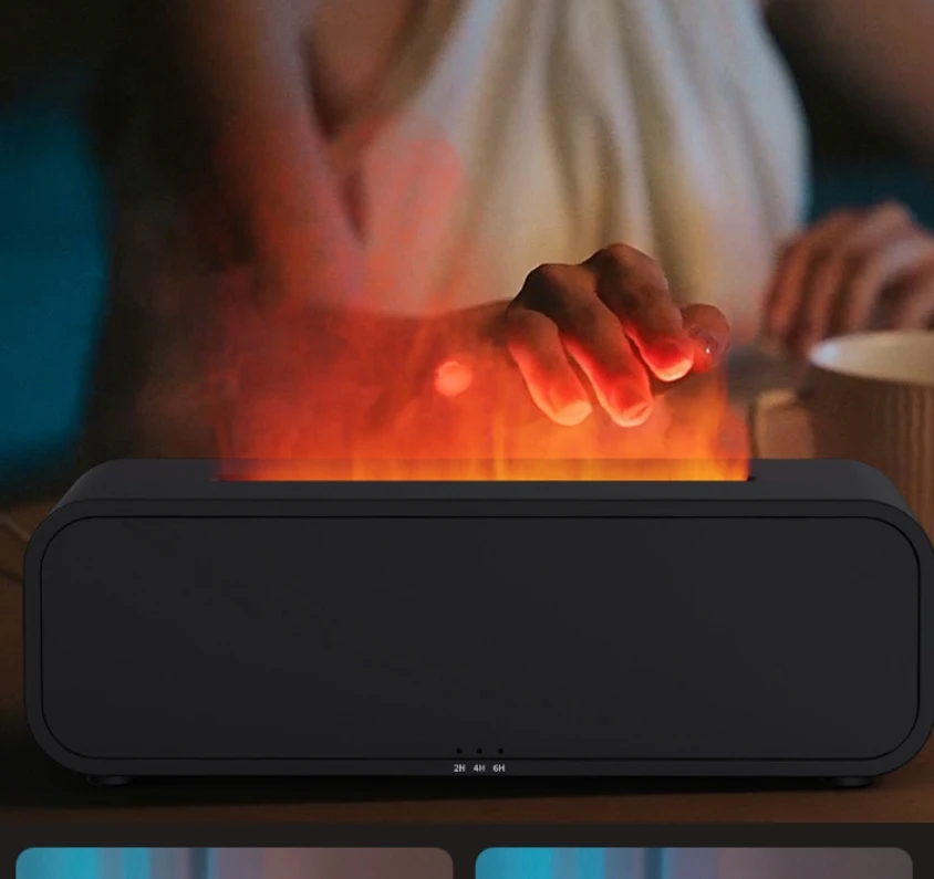 New music pickup rhythm flame aromatherapy machine voice-activated desktop spray humidifier Remote Control Bluetooth Audio