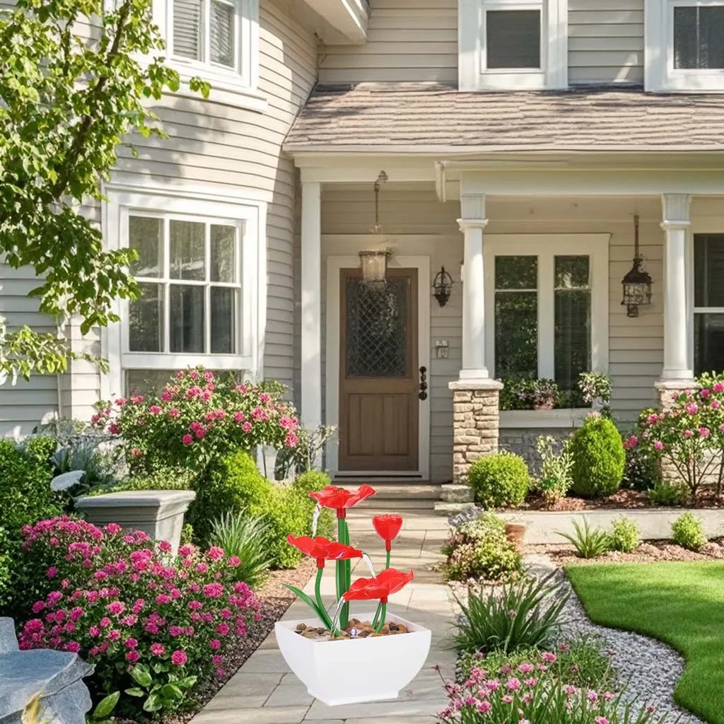 Glowing Water Fountain: LED Pot Miniature Waterfall for home office garden patio decoration