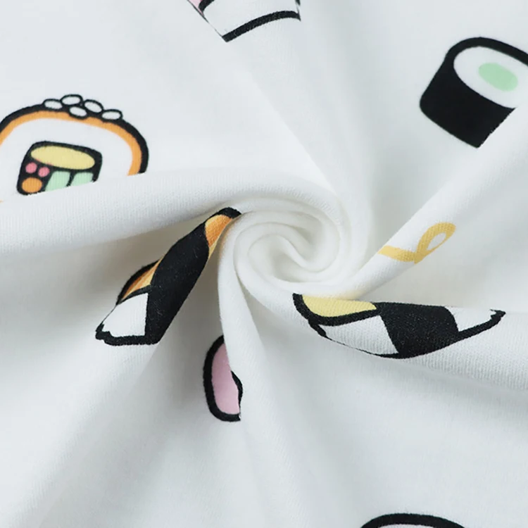 Hot selling digital printed cartoon 4 way stretch spandex bamboo cotton fabric roll 230 gsm for baby
