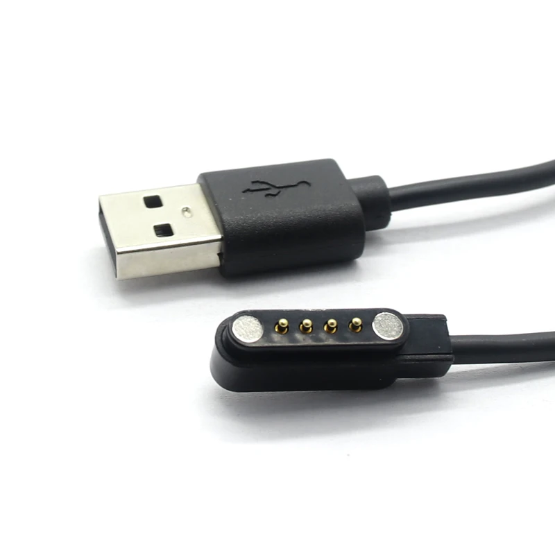 Wholesale Smart Device Fast Charging Spring Loaded 4 Pin to USB A Male Cable for Watches
