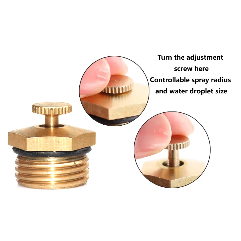 
water irrigation garden nozzle small fan shape brass sprinkler atomized sprinklers 