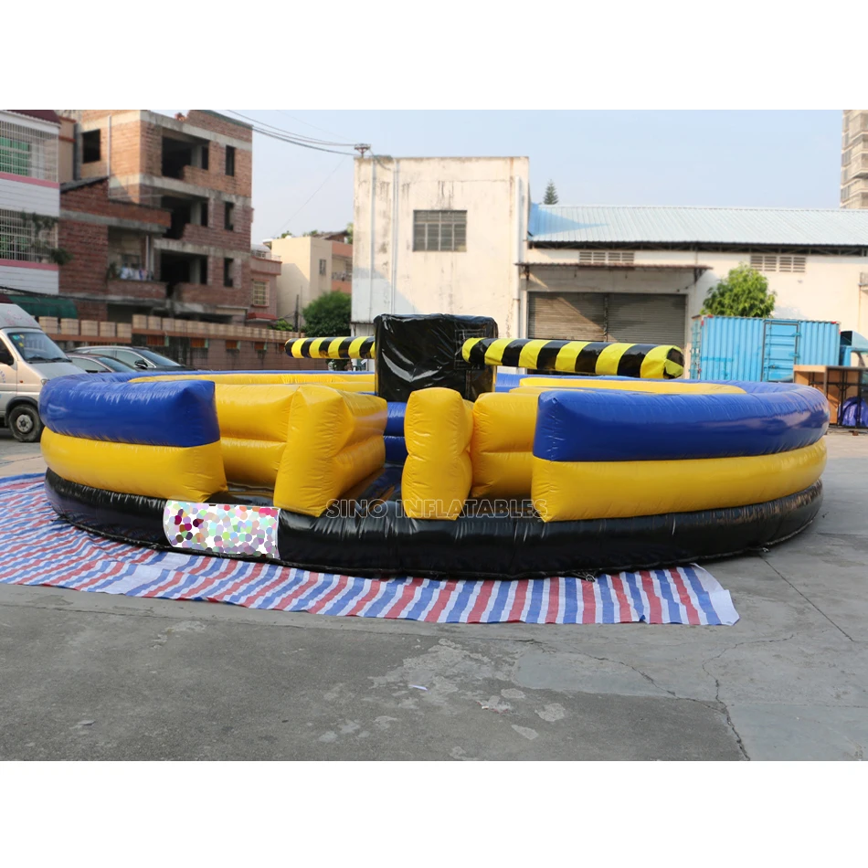 8 metes Dia. adults duck n run inflatable meltdown game with crazy rotating machine from China inflatable factory