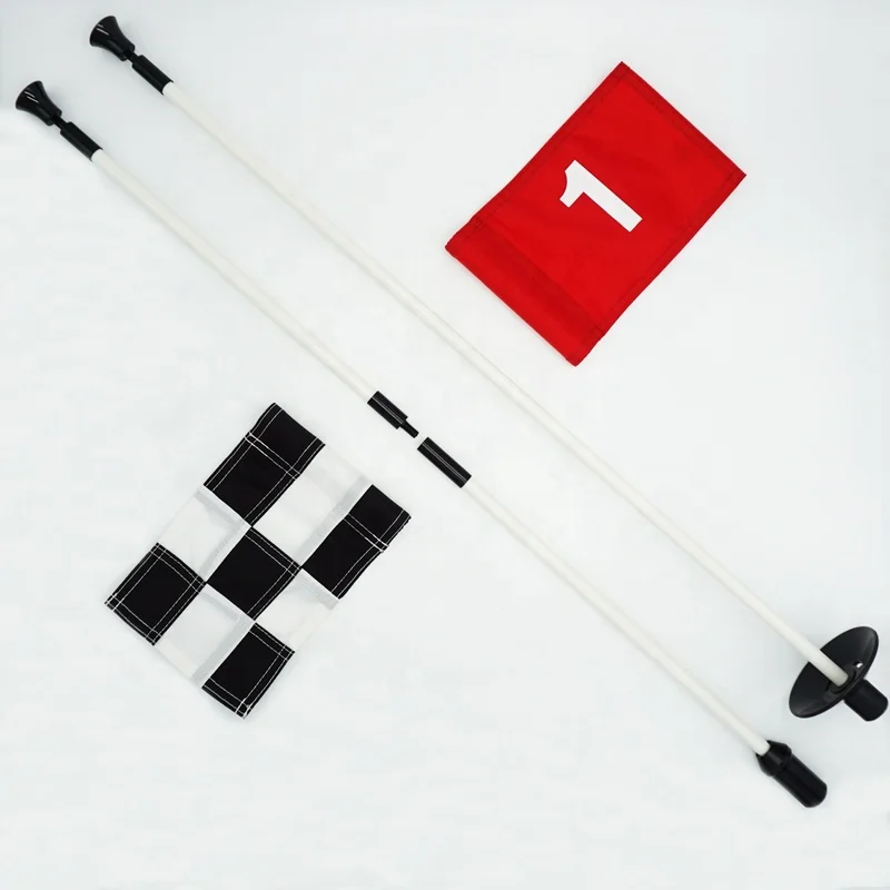 High Quality Golf Putting Green Flag Flagpoles Plastic Golf Hole Pole Cup Fiberglass Golf Flag Pole Flagpole Flagstick Set