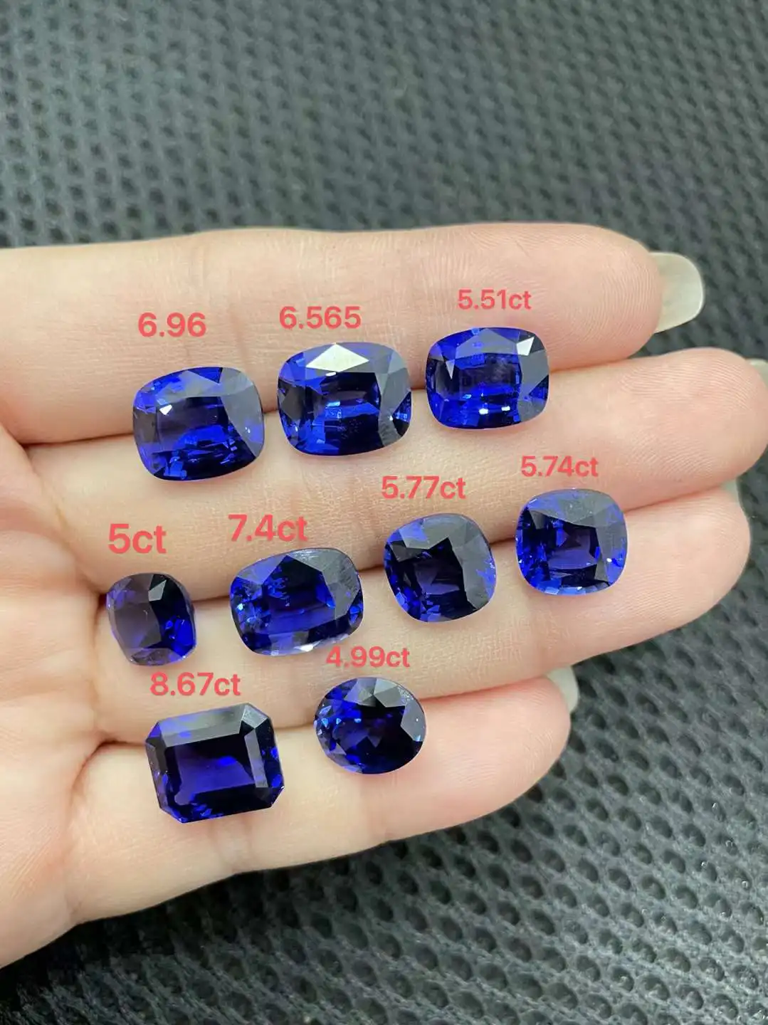 Wholesale Lab Grown Sapphire Natural Color 1ct 5ct Cushion Loose Gemstones Synthetic Sapphire High Quality Price per Carat