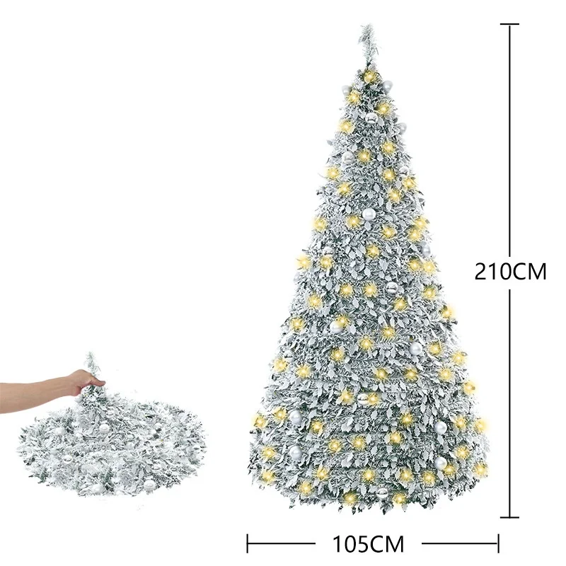 Luminous foldable Christmas tree 1.2m/1.5m/1.8m/2.1m Decorated Christmas tree Christmas decorations