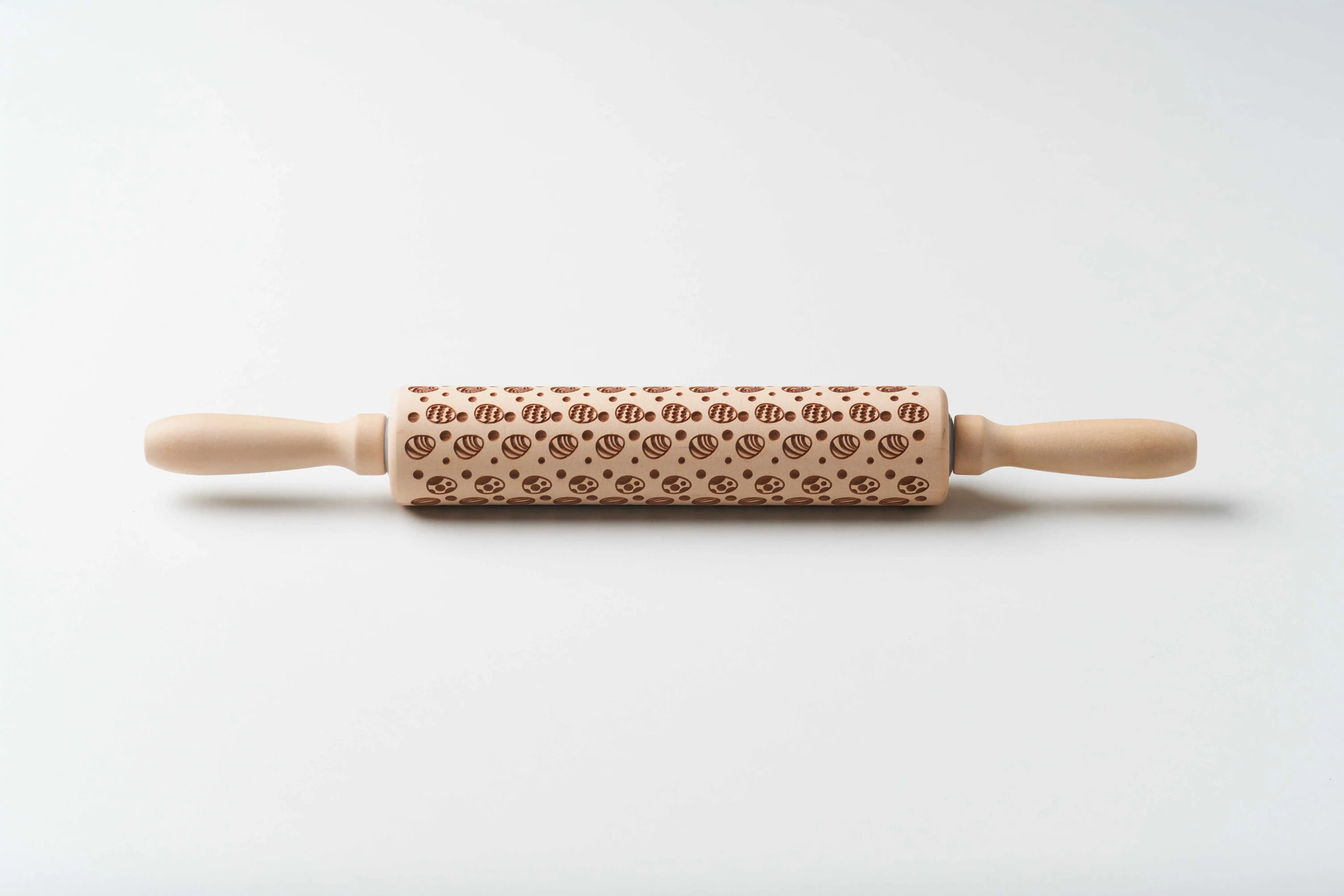 Wholesale Factory Wooden Beech Black Print Rolling Pin Roller Embossed Rolling Pin Cookies Cookie Rolling Stick Custom Utensil