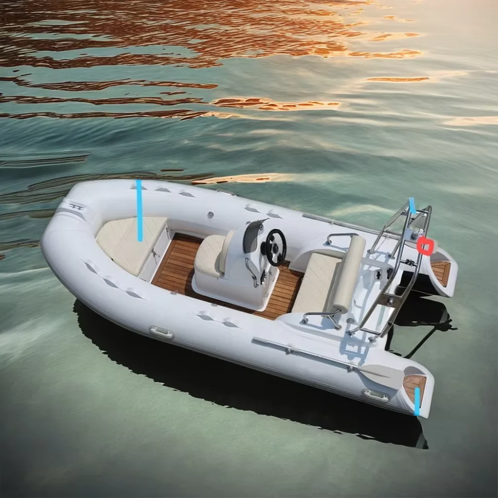 RIB 390 PVC/Hypalon/Orca Fiberglass Hull Inflatable Recreational Boat
