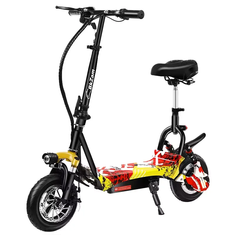 Off On Road Fast 2 Wheel Fold Able Long Range 10 Inch 500 Watt Cheap Electric Motor Scooter With Seat