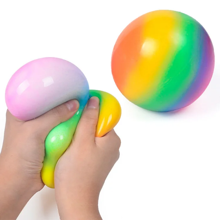 Hot Sale Rainbow Stress Balls Fidgets Sensory Toy Anti Stress Reliever Globules Ball Pressure Anxiety Relief Stress Ball